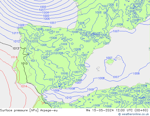 ciśnienie Arpege-eu śro. 15.05.2024 12 UTC