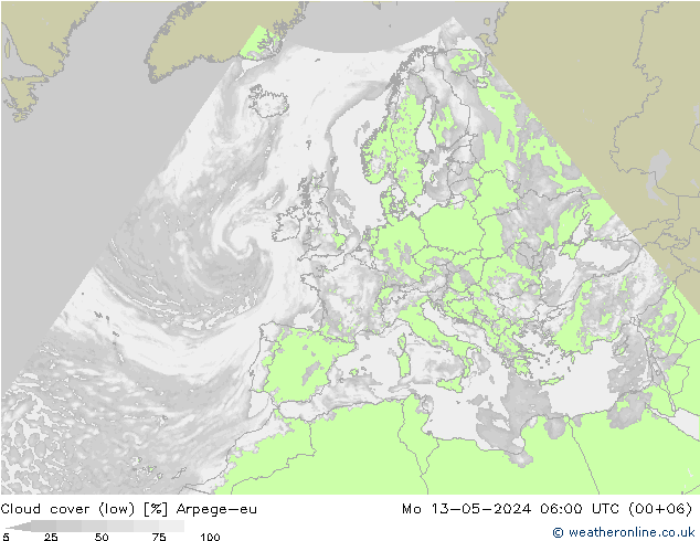 Wolken (tief) Arpege-eu Mo 13.05.2024 06 UTC