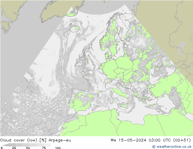 Nubi basse Arpege-eu mer 15.05.2024 03 UTC