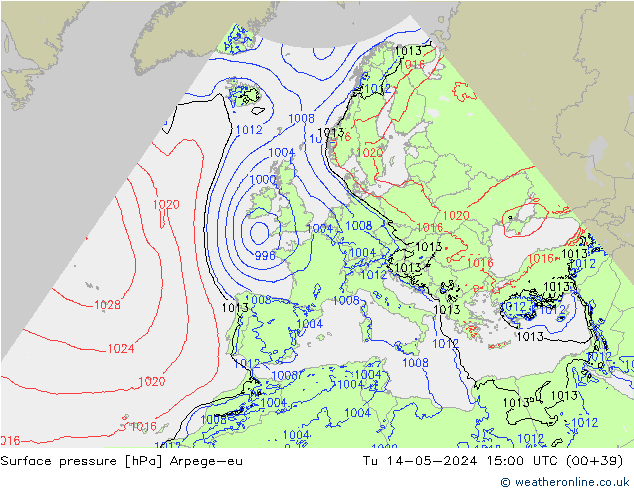 pressão do solo Arpege-eu Ter 14.05.2024 15 UTC