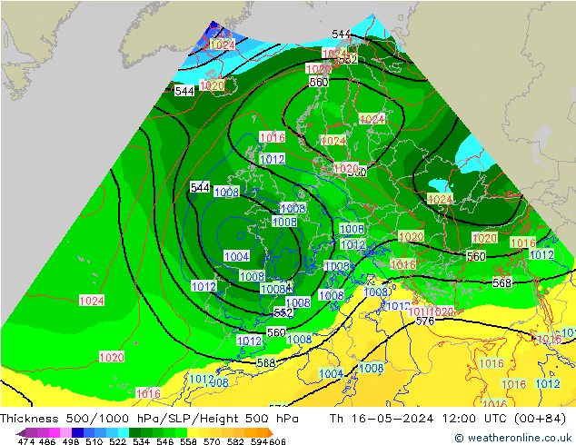 Schichtdicke 500-1000 hPa Arpege-eu Do 16.05.2024 12 UTC