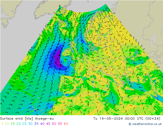 Bodenwind Arpege-eu Di 14.05.2024 00 UTC