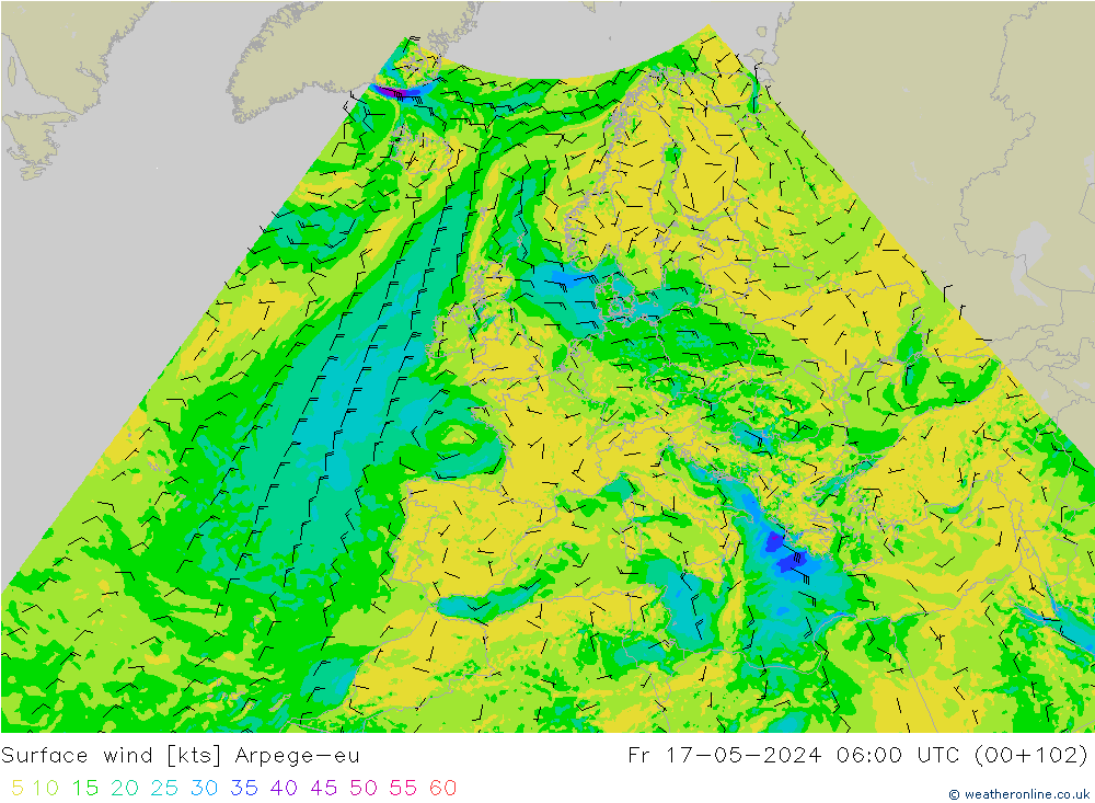 Bodenwind Arpege-eu Fr 17.05.2024 06 UTC