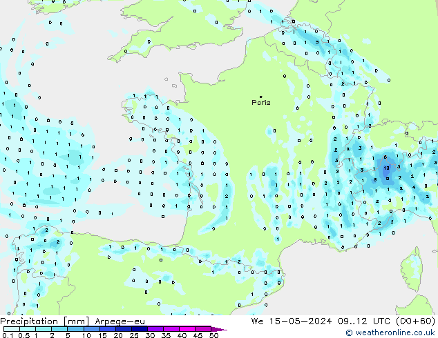 Yağış Arpege-eu Çar 15.05.2024 12 UTC