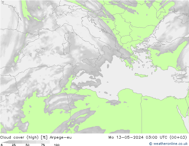 Nubes altas Arpege-eu lun 13.05.2024 03 UTC