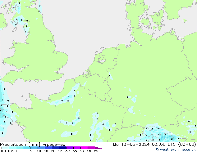 降水 Arpege-eu 星期一 13.05.2024 06 UTC