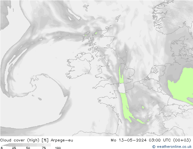 Bewolking (Hoog) Arpege-eu ma 13.05.2024 03 UTC