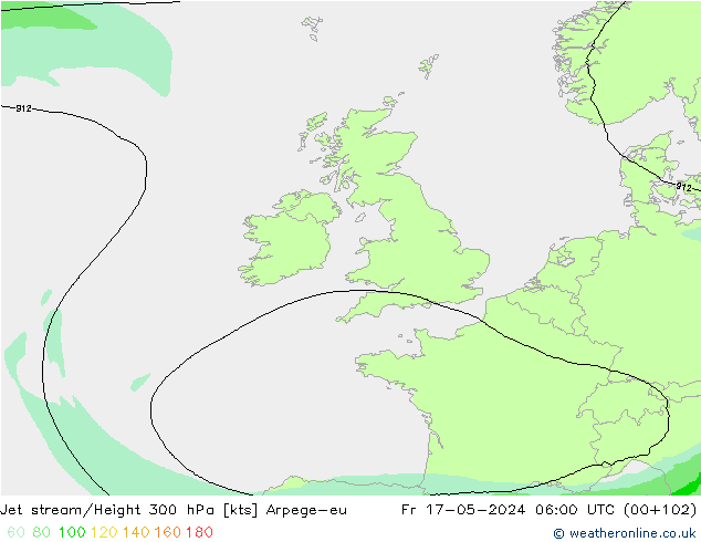 Courant-jet Arpege-eu ven 17.05.2024 06 UTC