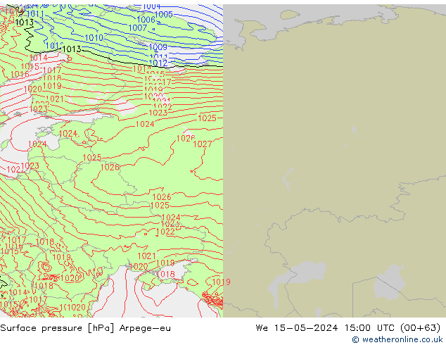 pression de l'air Arpege-eu mer 15.05.2024 15 UTC