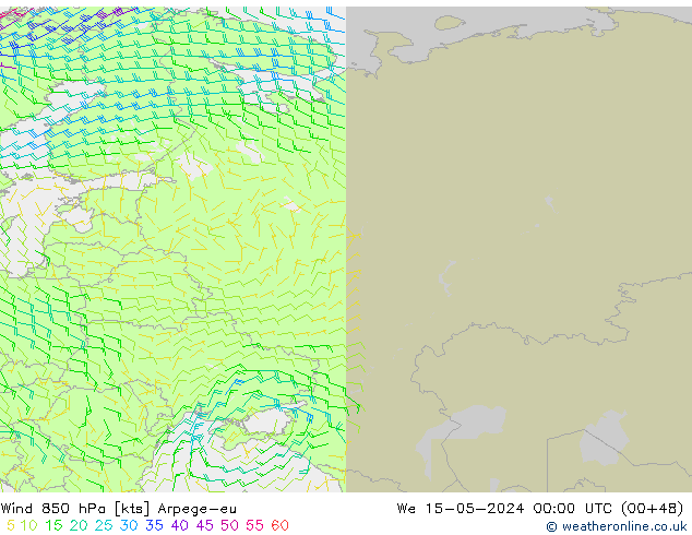 Wind 850 hPa Arpege-eu We 15.05.2024 00 UTC