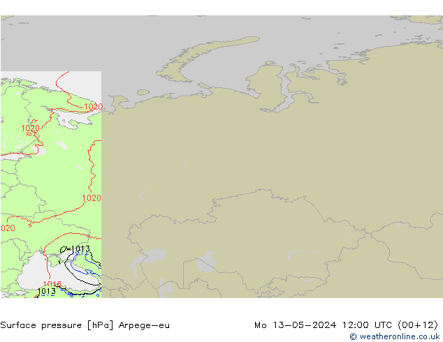 pressão do solo Arpege-eu Seg 13.05.2024 12 UTC