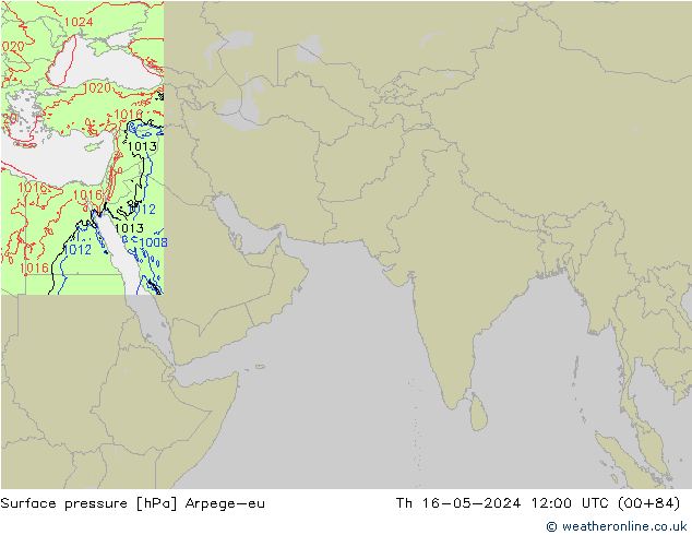 pressão do solo Arpege-eu Qui 16.05.2024 12 UTC