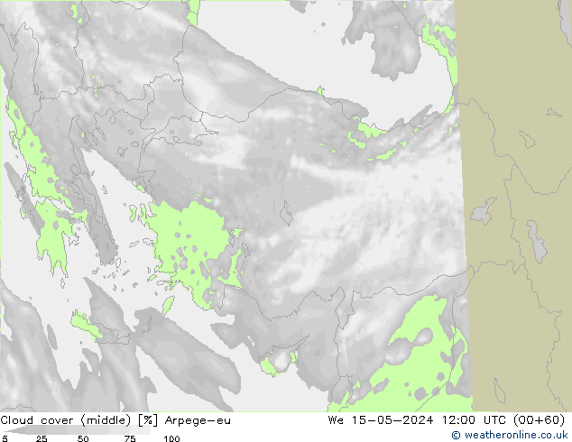 nuvens (médio) Arpege-eu Qua 15.05.2024 12 UTC