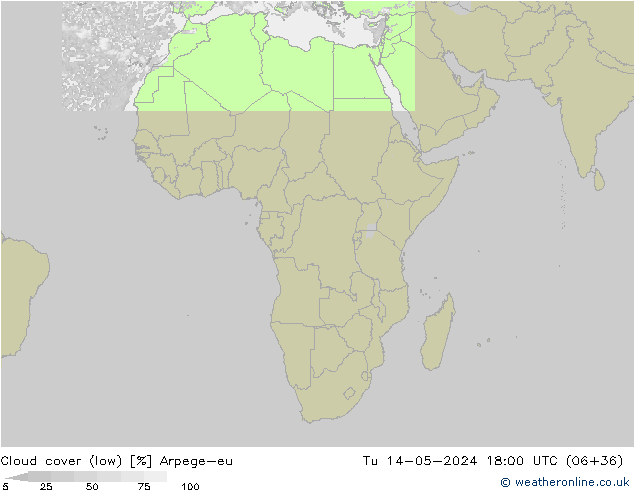 Bewolking (Laag) Arpege-eu di 14.05.2024 18 UTC