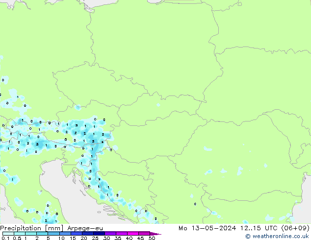 Precipitation Arpege-eu Mo 13.05.2024 15 UTC