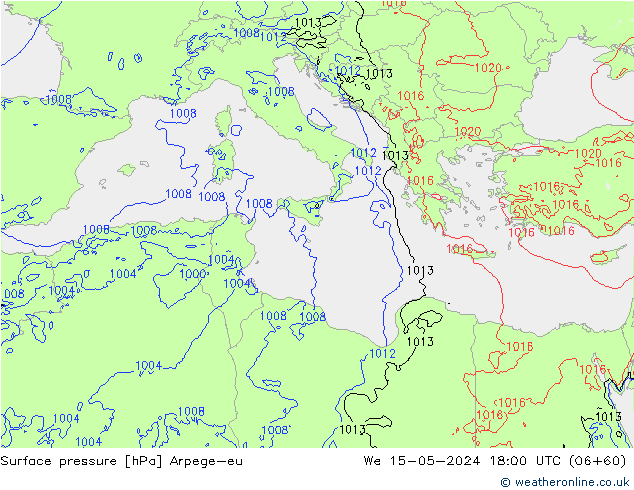 pression de l'air Arpege-eu mer 15.05.2024 18 UTC