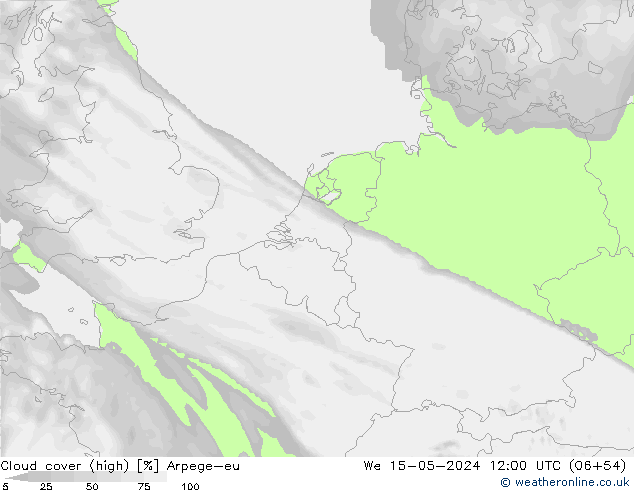 vysoký oblak Arpege-eu St 15.05.2024 12 UTC