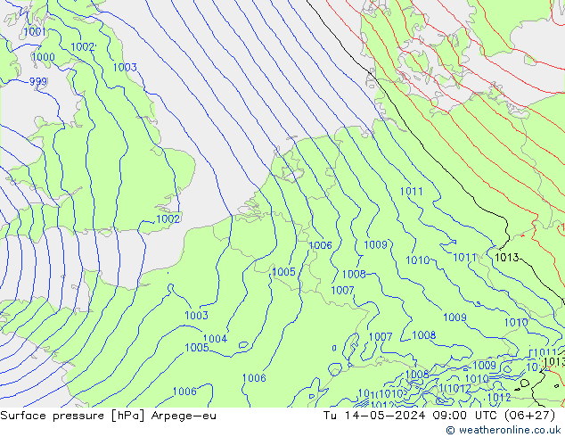 ciśnienie Arpege-eu wto. 14.05.2024 09 UTC