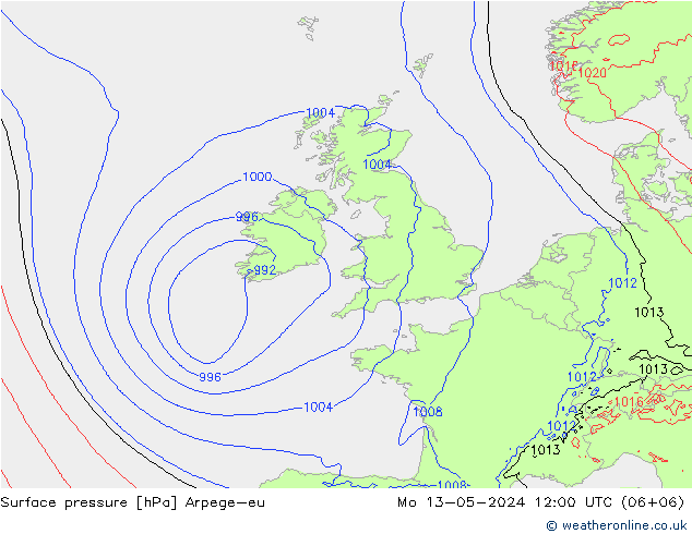 ciśnienie Arpege-eu pon. 13.05.2024 12 UTC