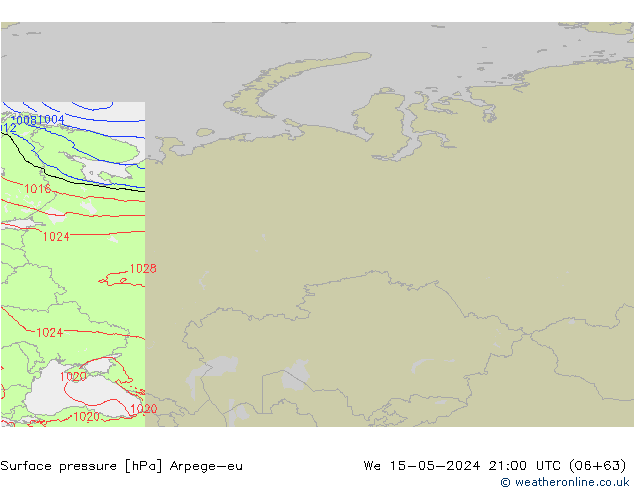 приземное давление Arpege-eu ср 15.05.2024 21 UTC