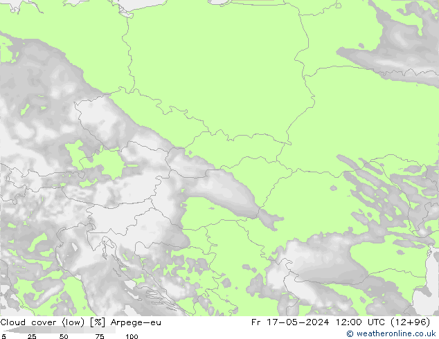 nízká oblaka Arpege-eu Pá 17.05.2024 12 UTC