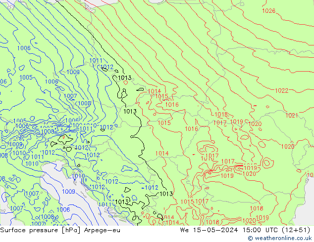 Luchtdruk (Grond) Arpege-eu wo 15.05.2024 15 UTC