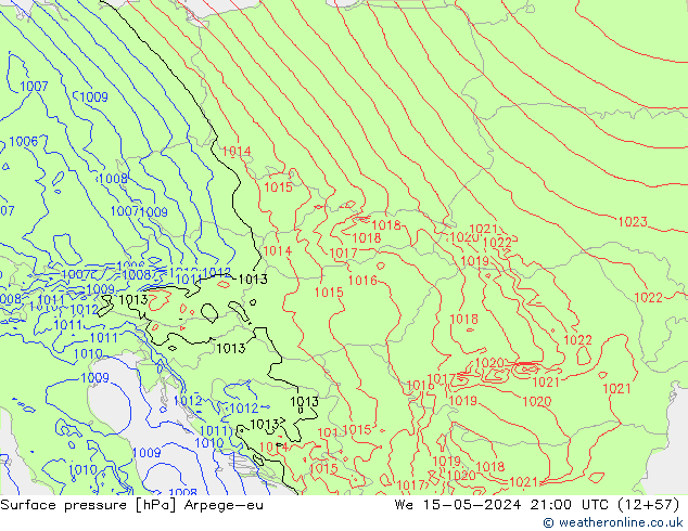 pressão do solo Arpege-eu Qua 15.05.2024 21 UTC