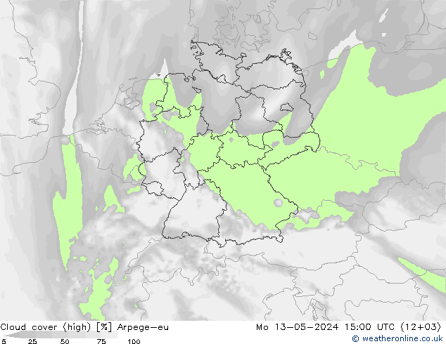 Wolken (hohe) Arpege-eu Mo 13.05.2024 15 UTC