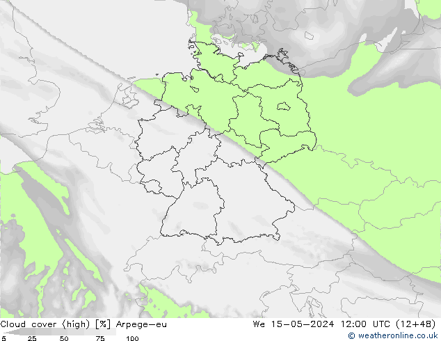 Bewolking (Hoog) Arpege-eu wo 15.05.2024 12 UTC