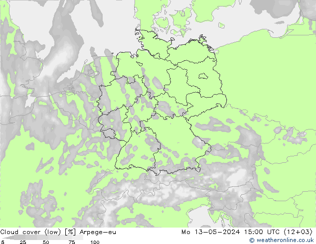 Nubes bajas Arpege-eu lun 13.05.2024 15 UTC