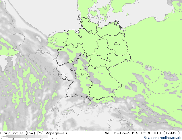 Nubi basse Arpege-eu mer 15.05.2024 15 UTC