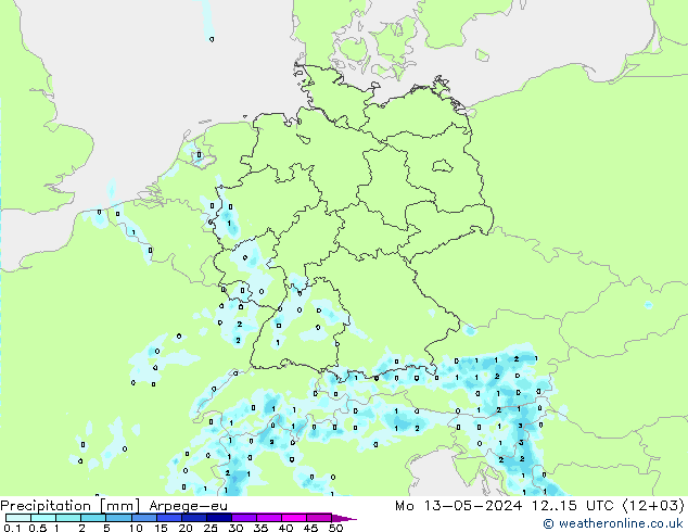 降水 Arpege-eu 星期一 13.05.2024 15 UTC