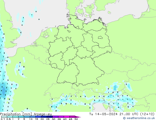 降水 Arpege-eu 星期二 14.05.2024 00 UTC