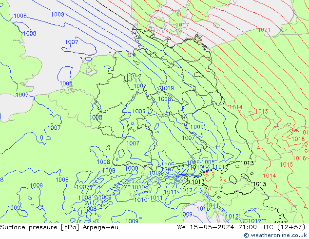 Yer basıncı Arpege-eu Çar 15.05.2024 21 UTC