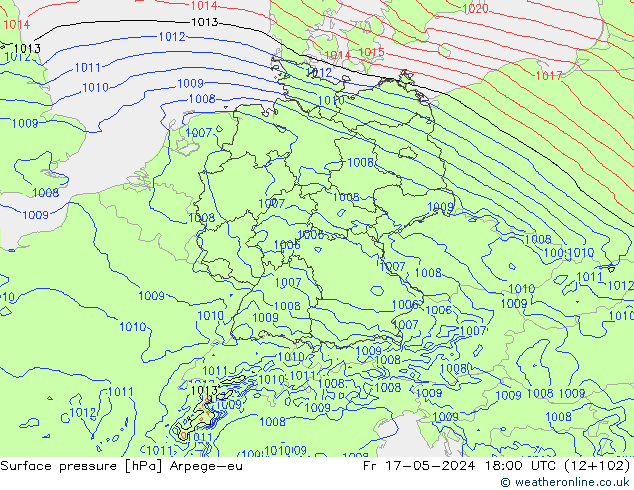pression de l'air Arpege-eu ven 17.05.2024 18 UTC