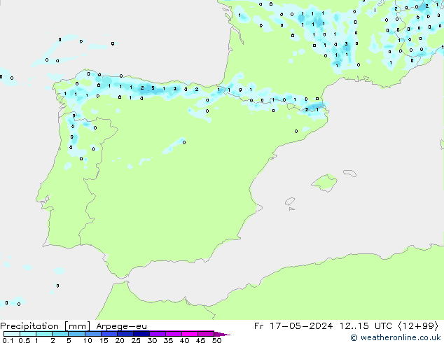 precipitação Arpege-eu Sex 17.05.2024 15 UTC