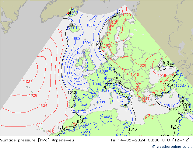 приземное давление Arpege-eu вт 14.05.2024 00 UTC