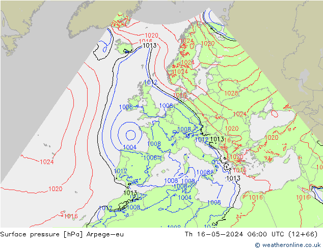 Yer basıncı Arpege-eu Per 16.05.2024 06 UTC