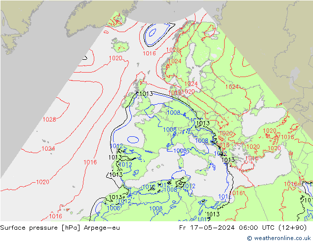 Surface pressure Arpege-eu Fr 17.05.2024 06 UTC