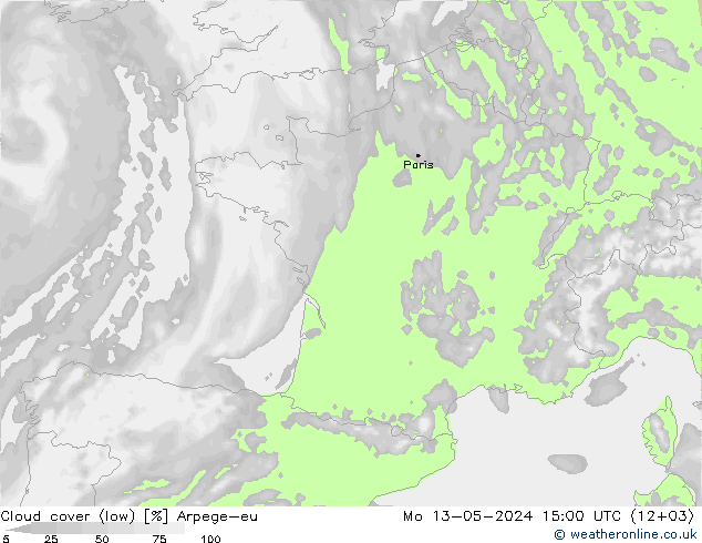 Wolken (tief) Arpege-eu Mo 13.05.2024 15 UTC