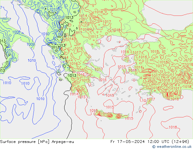 pression de l'air Arpege-eu ven 17.05.2024 12 UTC