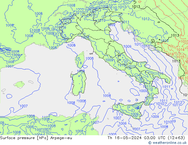 Bodendruck Arpege-eu Do 16.05.2024 03 UTC