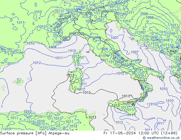 Presión superficial Arpege-eu vie 17.05.2024 12 UTC