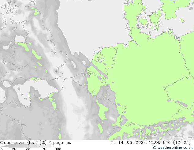 nuvens (baixo) Arpege-eu Ter 14.05.2024 12 UTC