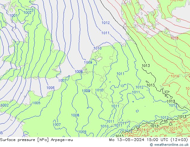Bodendruck Arpege-eu Mo 13.05.2024 15 UTC