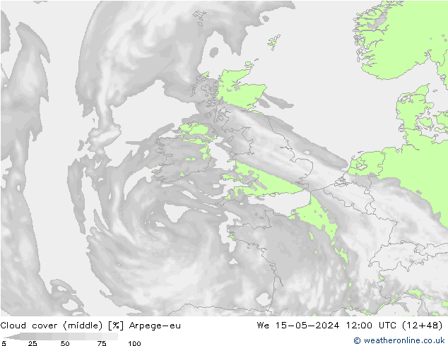nuvens (médio) Arpege-eu Qua 15.05.2024 12 UTC