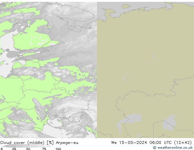 Nubes medias Arpege-eu mié 15.05.2024 06 UTC