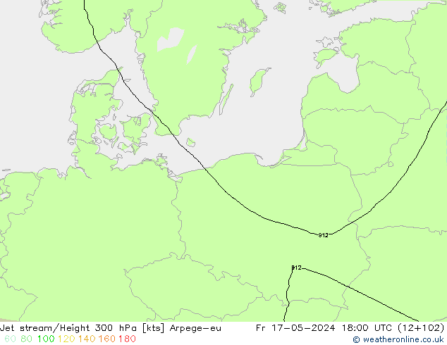 Jet stream Arpege-eu Sex 17.05.2024 18 UTC