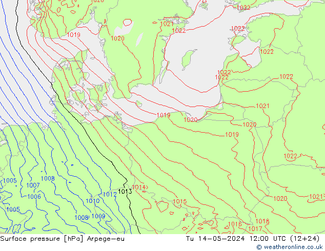 pressão do solo Arpege-eu Ter 14.05.2024 12 UTC