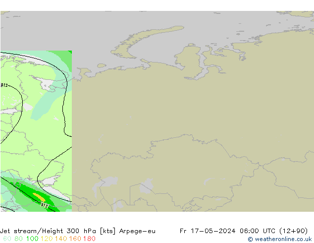 Jet stream/Height 300 hPa Arpege-eu Fr 17.05.2024 06 UTC
